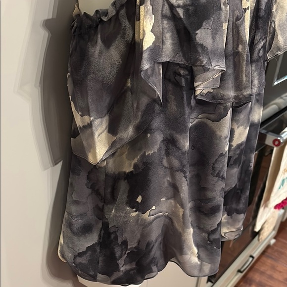 Rebecca Taylor floral ruffle 100%silk tank blouse sz 6 - Picture 2 of 6